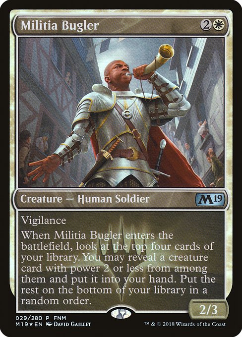 Core Set 2019 Promos - 29 - Militia Bugler - Uncommon - W - Foil - Promo