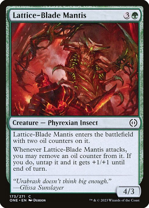 Phyrexia: All Will Be One - 173 - Lattice-Blade Mantis - Common - G - Foil