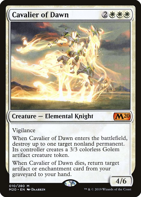 Core Set 2020 - 10 - Cavalier of Dawn - Mythic - W - Non-foil