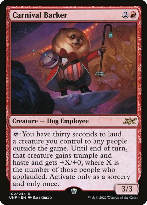 Unfinity - 102 - Carnival Barker - Rare - R - Foil