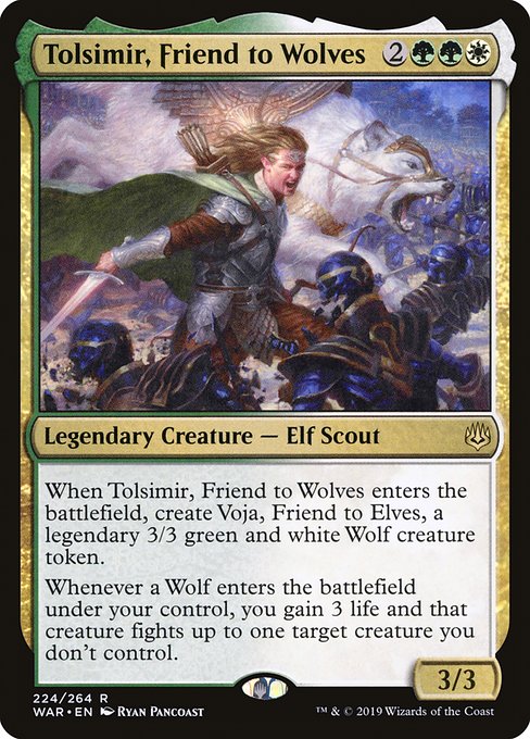 War of the Spark - 224 - Tolsimir, Friend to Wolves - Rare - WG - Non-foil