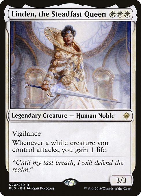 Throne of Eldraine - 20 - Linden, the Steadfast Queen - Rare - W - Foil