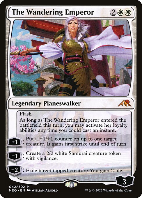 Kamigawa: Neon Dynasty - 42 - The Wandering Emperor - Mythic - W - Foil