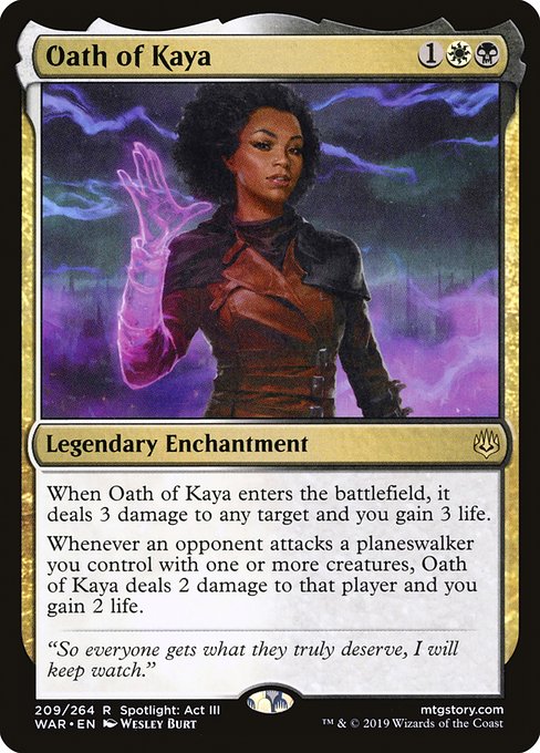 War of the Spark - 209 - Oath of Kaya - Rare - WB - Foil