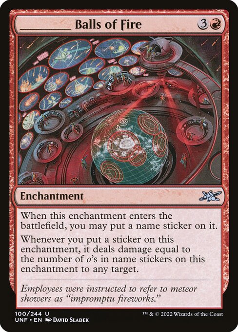 Unfinity - 100 - _____ Balls of Fire - Uncommon - R - Non-foil