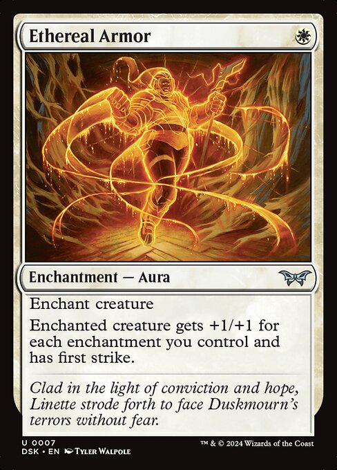 Duskmourn: House of Horror - 7 - Ethereal Armor - Uncommon - W - Non-foil