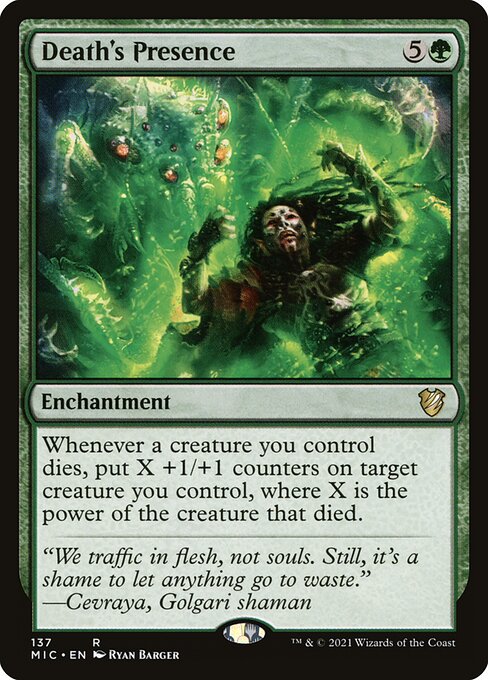 Midnight Hunt Commander - 137 - Death's Presence - Rare - G - Non-foil