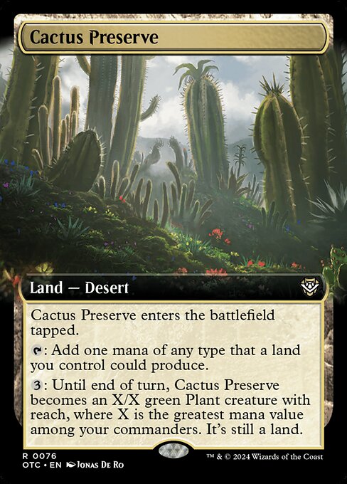 Outlaws of Thunder Junction Commander - 76 - Cactus Preserve - Rare - C - Non-foil - Promo