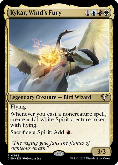 Commander Masters - 343 - Kykar, Wind's Fury - Rare - Multi - Foil