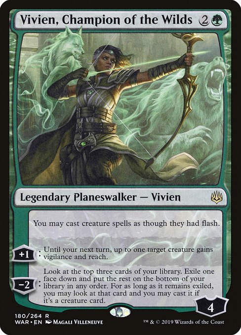 War of the Spark - 180 - Vivien, Champion of the Wilds - Rare - G - Foil