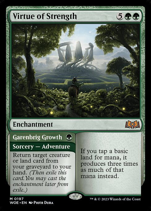 Wilds of Eldraine - 197 - Virtue of Strength // Garenbrig Growth - Mythic - G - Non-foil