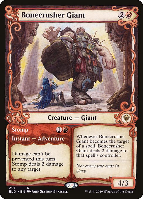 Throne of Eldraine - 291 - Bonecrusher Giant // Stomp - Rare - R - Foil