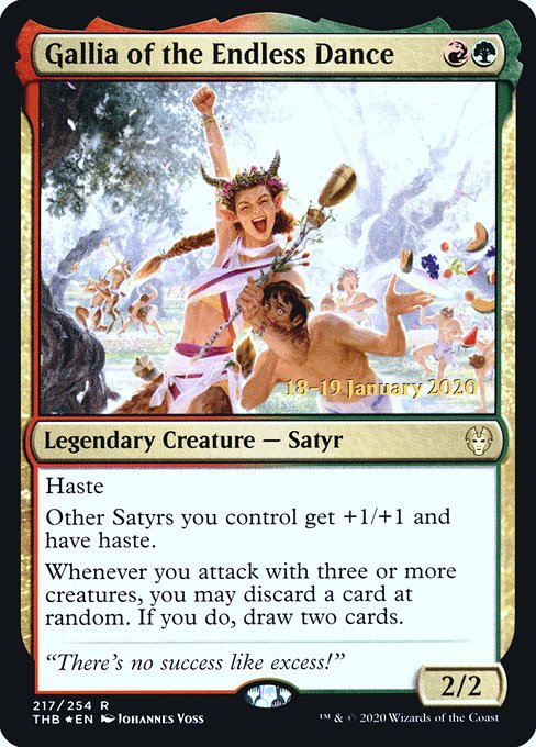 Theros Beyond Death Promos - 217s - Gallia of the Endless Dance - Rare - RG - Foil - Datestamped Promo